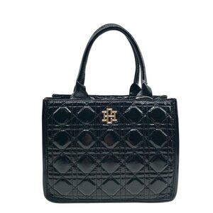 Caroline Hill Black Quilted Vegan Leather Ricky Mini Tote Bag
